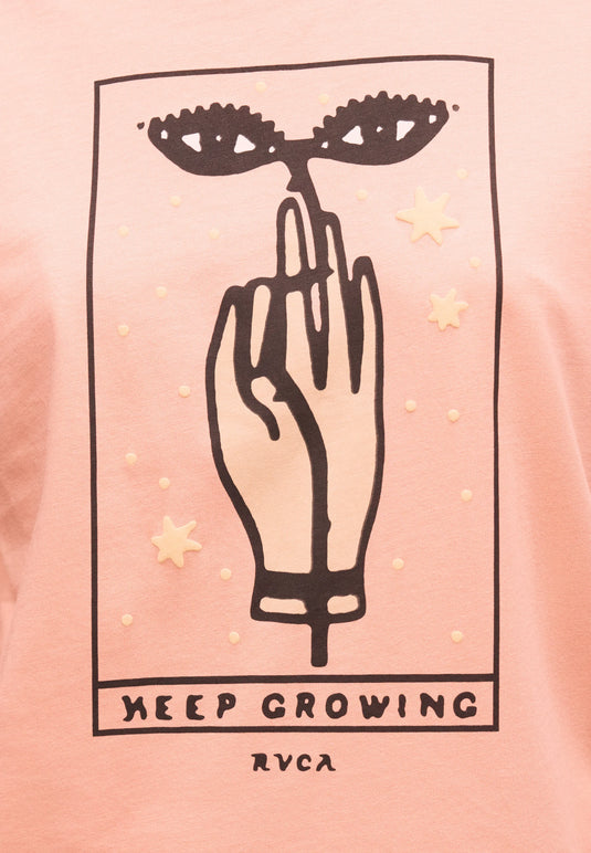 RVCA Women's Keep Groing T-shirt Dusty Pink EVJZT00175-MFW0