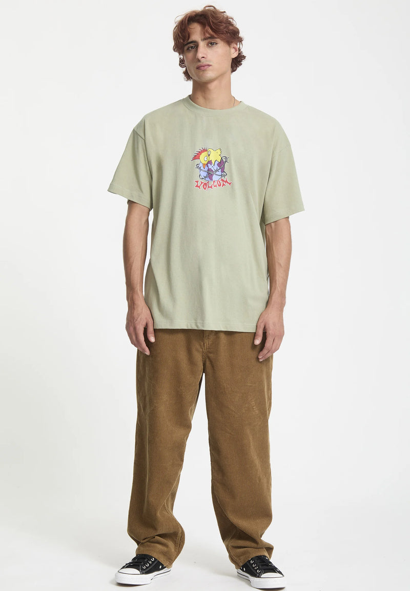 Load image into Gallery viewer, Volcom Men&#39;s New Born T-Shirt Green Tea A4332552-GRT
