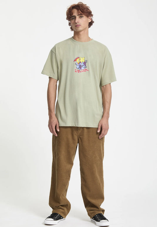 Volcom Men's New Born T-Shirt Green Tea A4332552-GRT