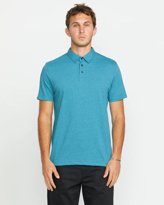 Volcom Men's Wowzer Polo T-Shirt Bay Blue A0112303_BYB