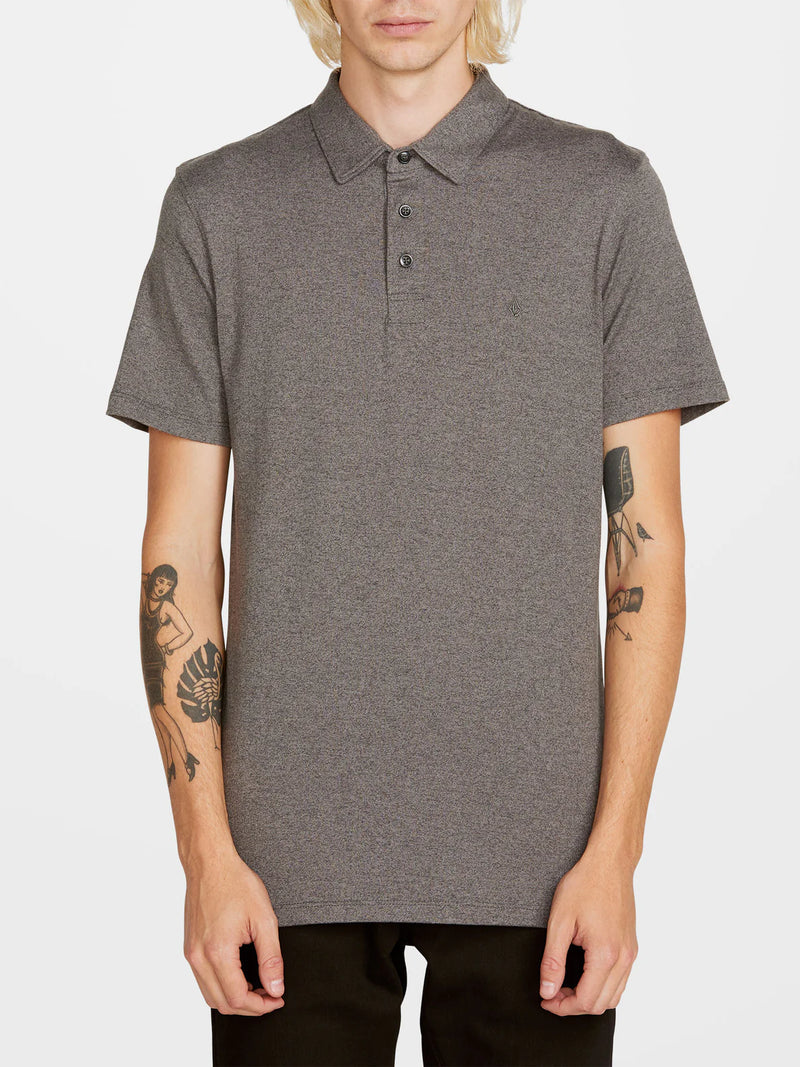 Load image into Gallery viewer, Volcom Men&#39;s Wowzer Polo Modern Fit T-Shirt Stealth A0112303_STH
