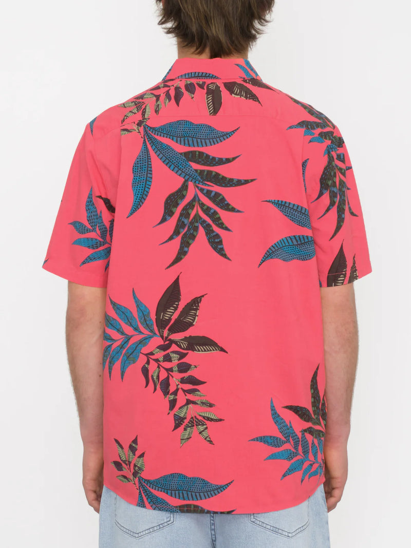 Load image into Gallery viewer, Volcom Men&#39;s Paradiso Floral Classic Fit Shirt Washed Ruby A0412407_RBY
