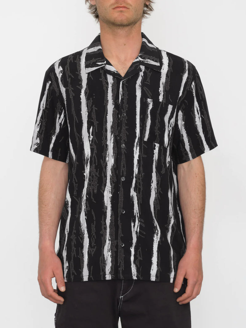 Load image into Gallery viewer, Volcom Men&#39;s V Ent Hockey Dad Classic Fit Shirt Stealth A0412410_STH

