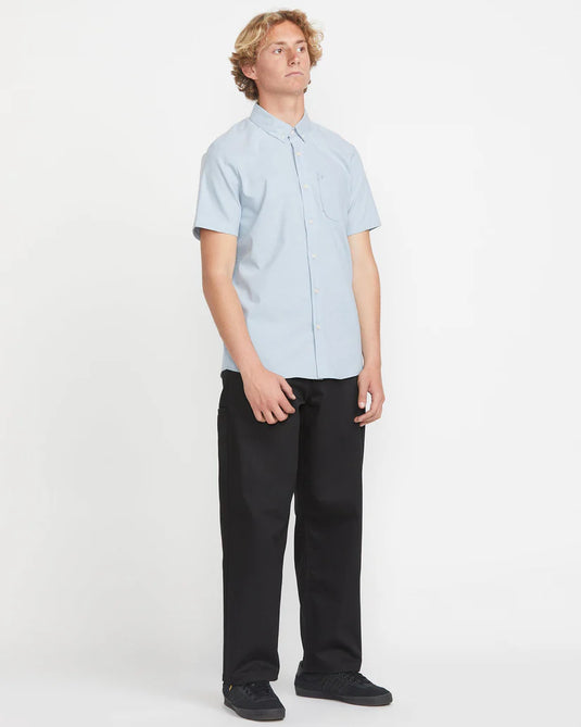 Volcom Men's Everett Oxford Shirt Wrecked Indigo A0412501_WRC