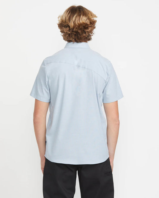 Volcom Men's Everett Oxford Shirt Wrecked Indigo A0412501_WRC