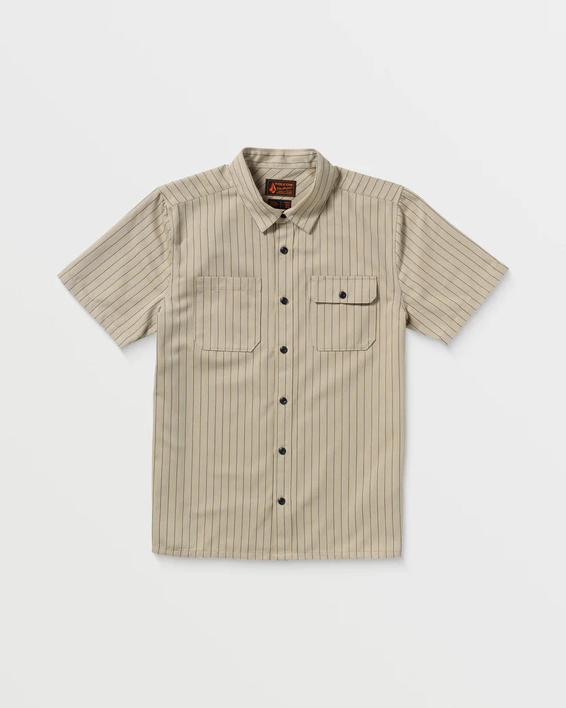 Load image into Gallery viewer, Volcom Men&#39;s Trade Stone Shirt Light Khaki A0412502_LKH
