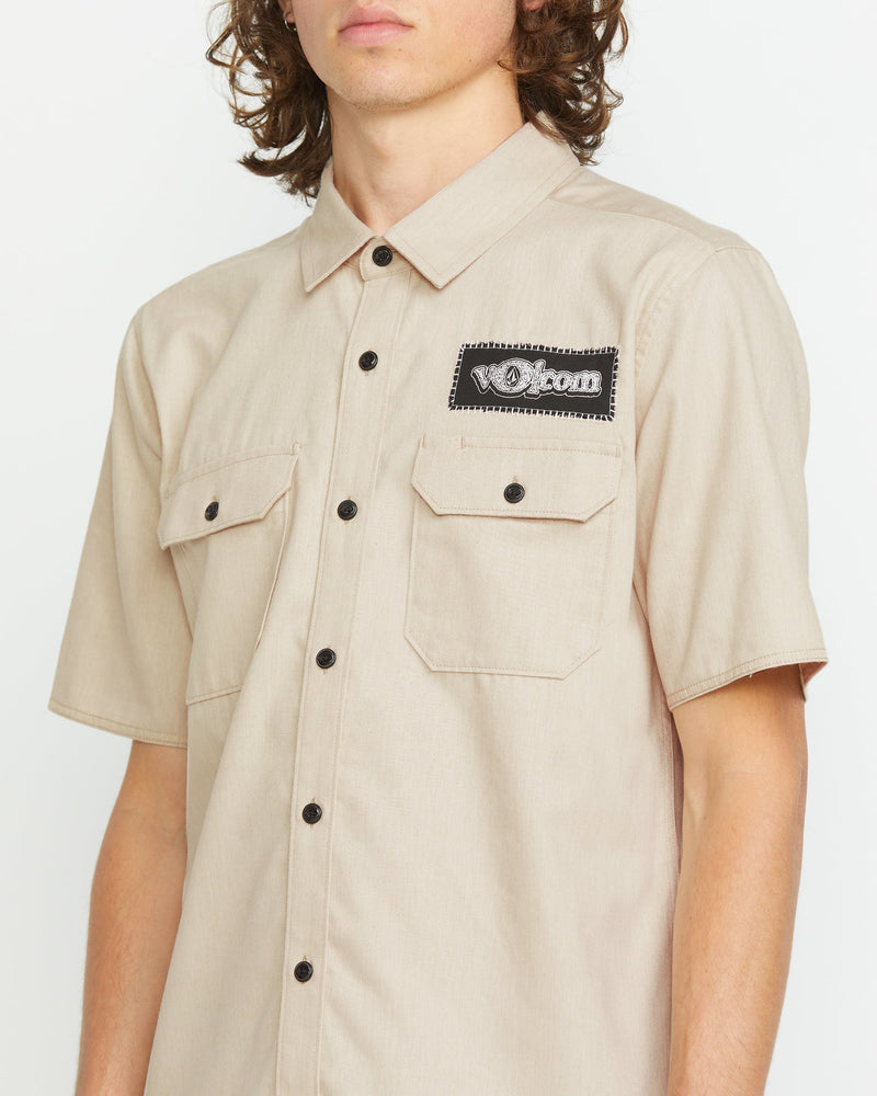 Load image into Gallery viewer, Volcom Men&#39;s Ent Shirt Pale Khaki A0412503_PLK
