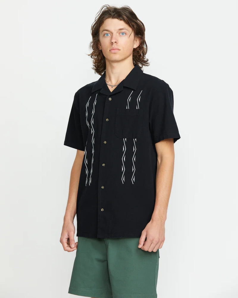 Load image into Gallery viewer, Volcom Men&#39;s Bayamostone Shirt Black A0412505_BLK
