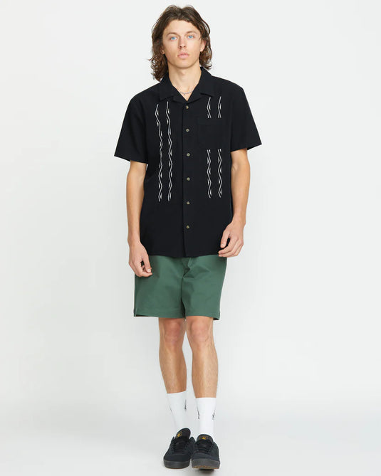 Volcom Men's Bayamostone Shirt Black A0412505_BLK