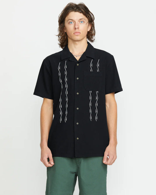 Volcom Men's Bayamostone Shirt Black A0412505_BLK