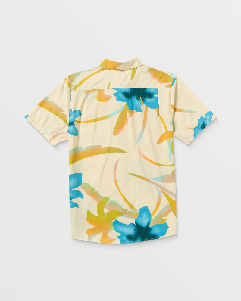 Load image into Gallery viewer, Volcom Men&#39;s Tracers Floral Short Sleeve Shirt Light Beige A0412511_LBG

