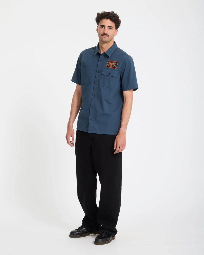 Load image into Gallery viewer, Volcom Men's Slab City Shirt Midnight Blue A0412618_MDB
