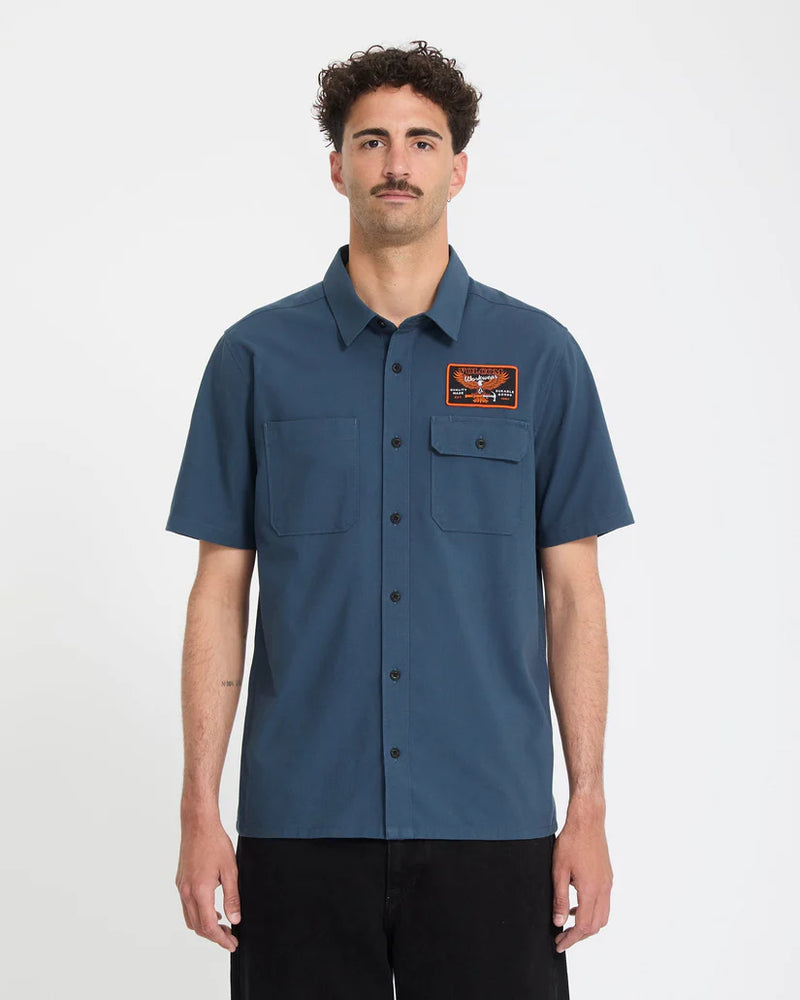Load image into Gallery viewer, Volcom Men's Slab City Shirt Midnight Blue A0412618_MDB
