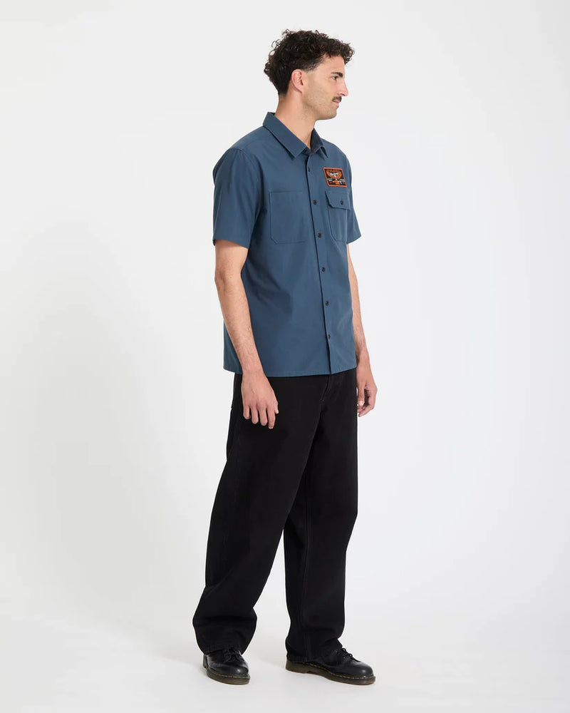Load image into Gallery viewer, Volcom Men's Slab City Shirt Midnight Blue A0412618_MDB
