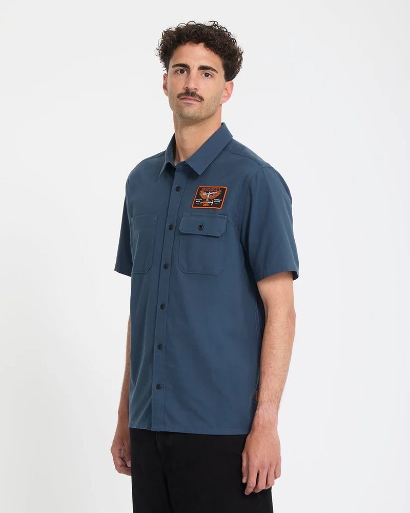 Load image into Gallery viewer, Volcom Men's Slab City Shirt Midnight Blue A0412618_MDB
