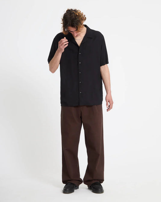 Volcom Men's Single Stone Shirt Gloss Black A0412622_GBK