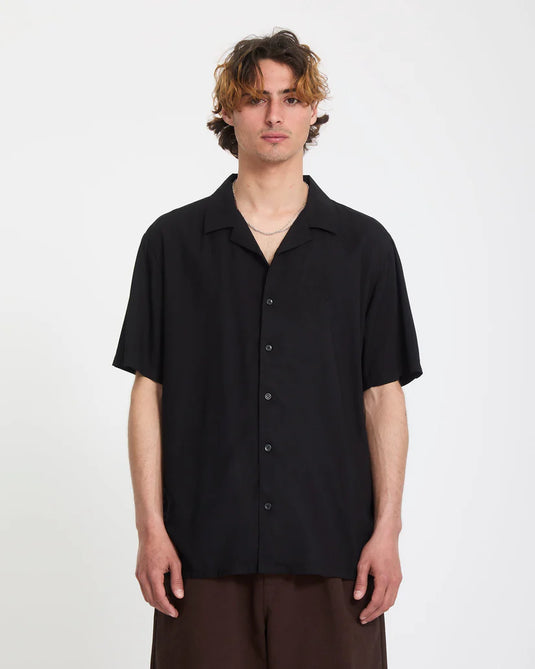 Volcom Men's Single Stone Shirt Gloss Black A0412622_GBK