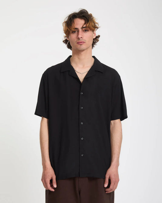 Volcom Men's Single Stone Shirt Gloss Black A0412622_GBK