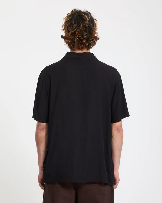 Volcom Men's Single Stone Shirt Gloss Black A0412622_GBK