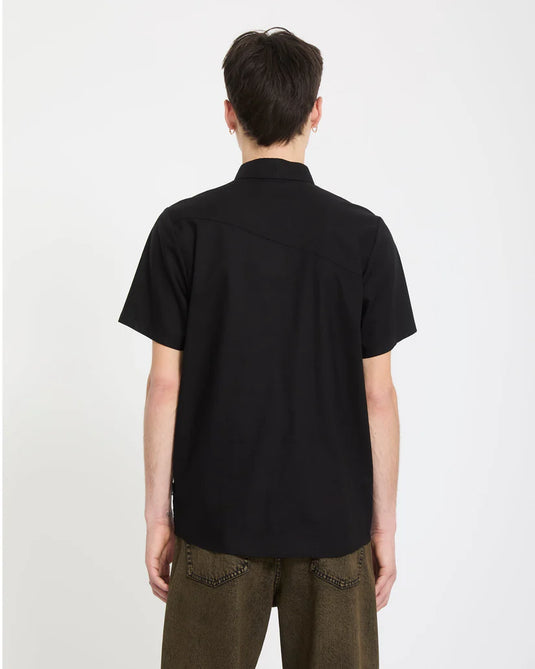 Volcom Men's Everett Oxford Shirt New Black A0412625_NBK