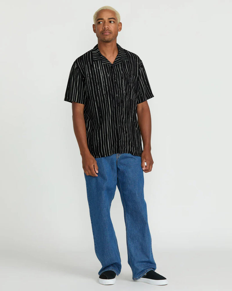 Load image into Gallery viewer, Volcom Men&#39;s Mistostone Shirt Black White A0422501_BWH
