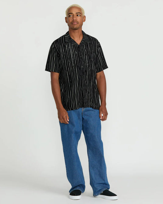 Volcom Men's Mistostone Shirt Black White A0422501_BWH
