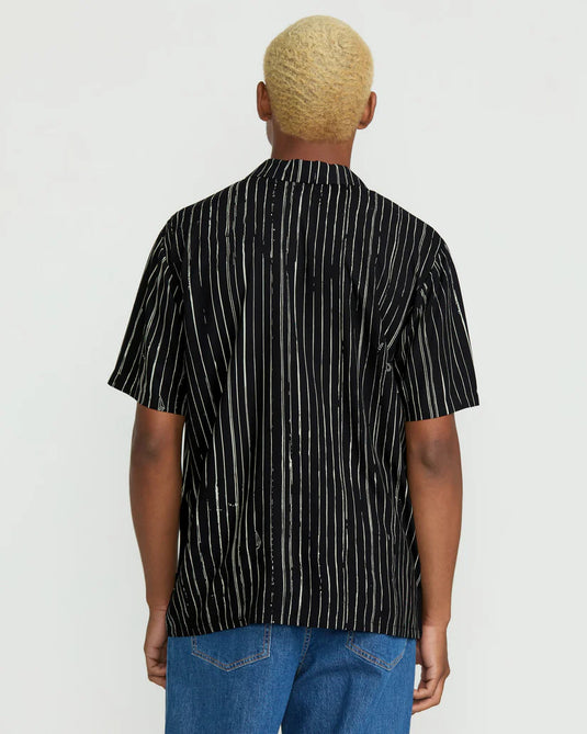 Volcom Men's Mistostone Shirt Black White A0422501_BWH