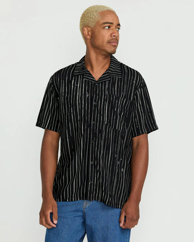 Volcom Men's Mistostone Shirt Black White A0422501_BWH