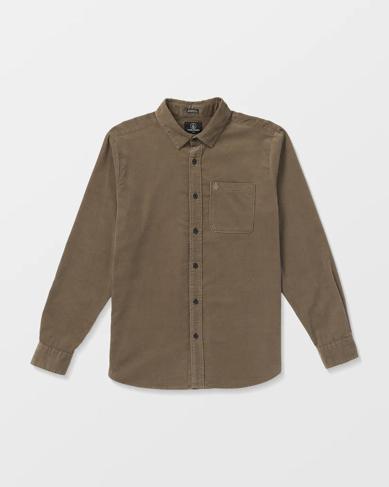 Load image into Gallery viewer, Volcom Men&#39;s Zander Long Sleeve Shirt Teak A0532410_TEK
