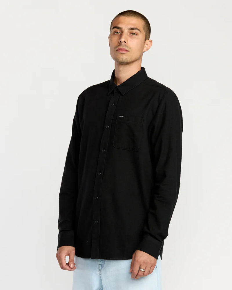 Load image into Gallery viewer, Volcom Men&#39;s Caden Solid Shirt Antique Black A0532508-AQK
