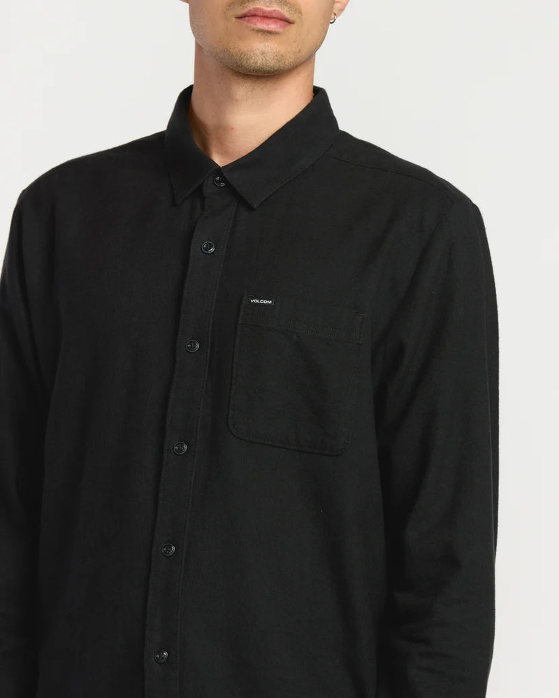 Load image into Gallery viewer, Volcom Men&#39;s Caden Solid Shirt Antique Black A0532508-AQK
