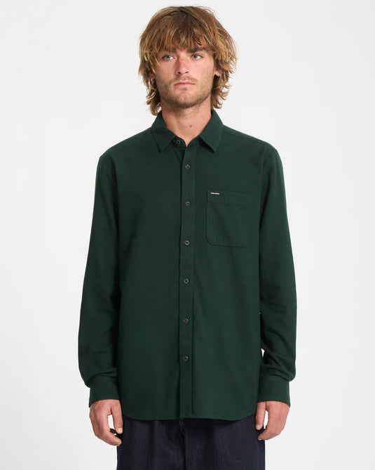 Volcom Men's Caden Solid Shirt Scarab A0532508-SCB