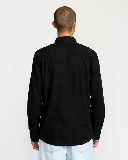Volcom Men's Caden Solid Shirt Antique Black A0532601-AQK