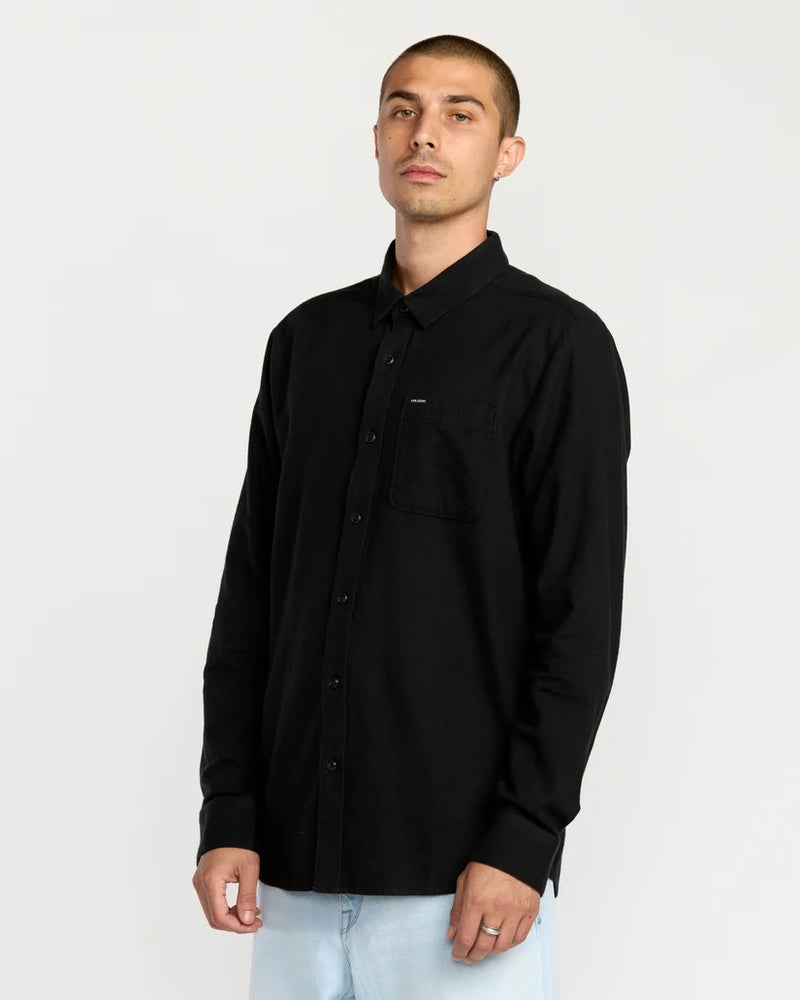 Load image into Gallery viewer, Volcom Men's Caden Solid Shirt Antique Black A0532601-AQK
