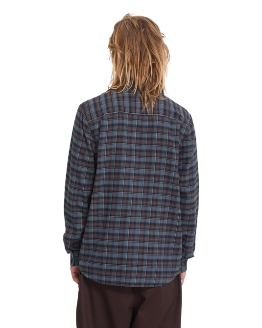 Volcom Men's Caden Plaid Long Sleeve Shirt Raisin A0532602-RSN