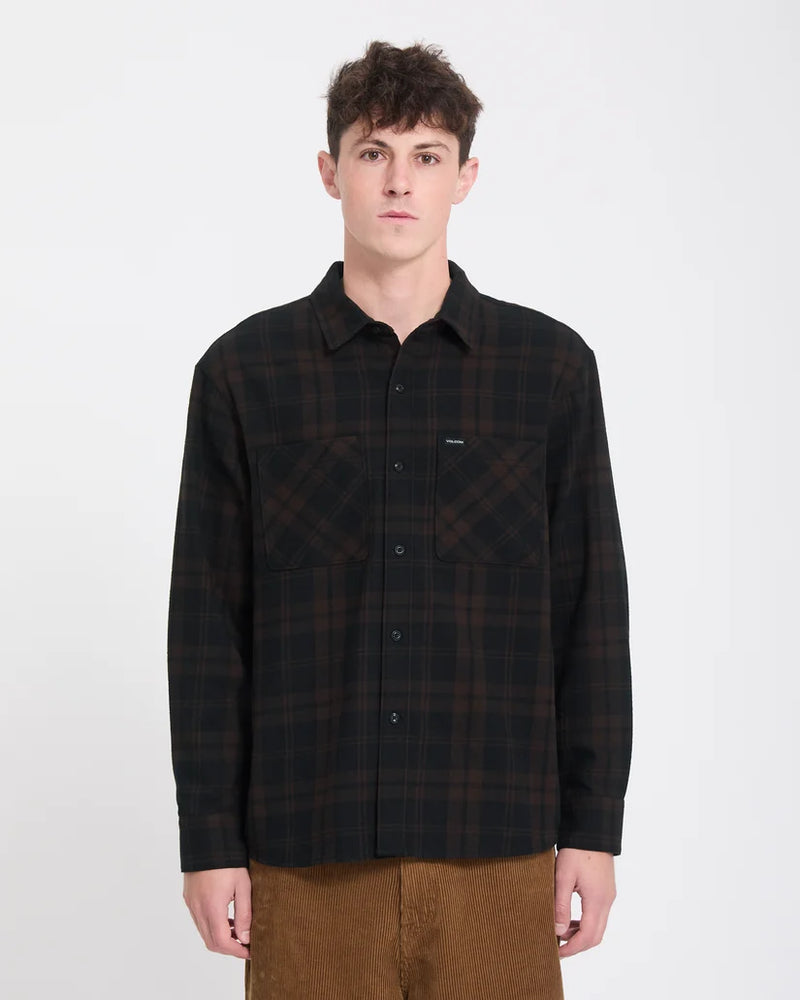 Load image into Gallery viewer, Volcom Men's Hunkstone Shirt Cacao A0532603-CAO
