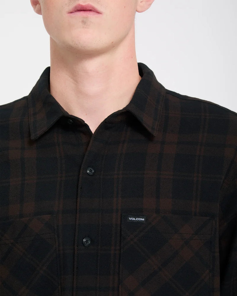 Load image into Gallery viewer, Volcom Men's Hunkstone Shirt Cacao A0532603-CAO
