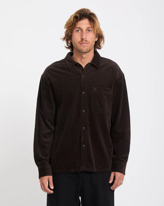 Volcom Men's Fostered II Corduroy Shirt Cacao A0532606-CAO