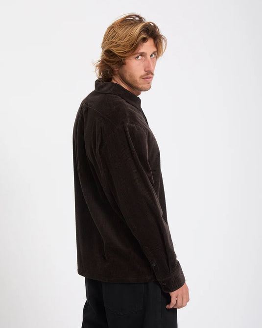 Volcom Men's Fostered II Corduroy Shirt Cacao A0532606-CAO