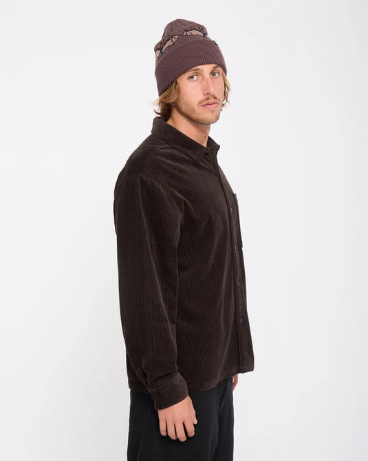 Volcom Men's Fostered II Corduroy Shirt Cacao A0532606-CAO