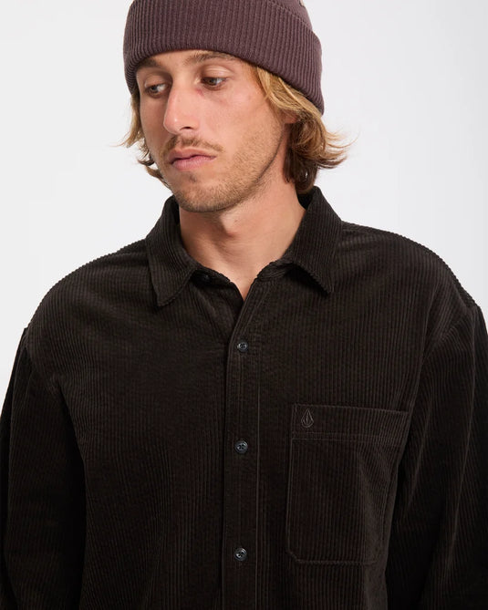 Volcom Men's Fostered II Corduroy Shirt Cacao A0532606-CAO