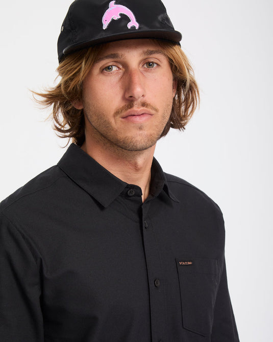 Volcom Men's Veeco Oxford Shirt Black A0532607-BLK