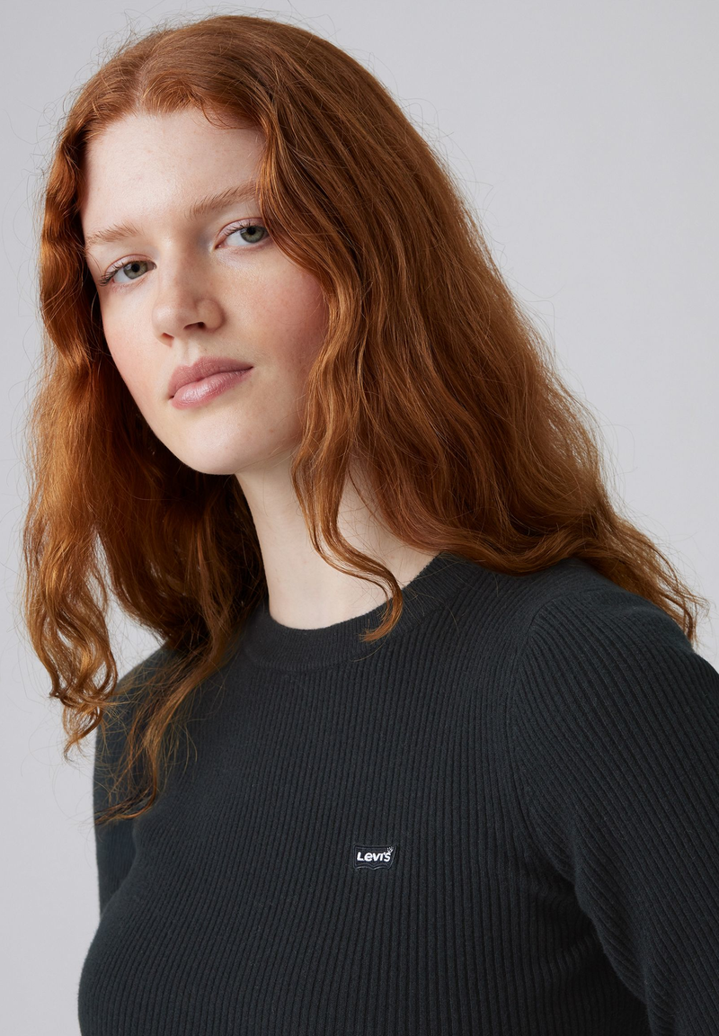 Load image into Gallery viewer, Levi&#39;s Women&#39;s Crewneck Rib Sweater Black A07190035
