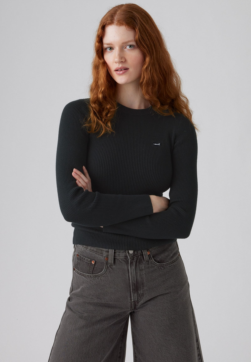 Load image into Gallery viewer, Levi&#39;s Women&#39;s Crewneck Rib Sweater Black A07190035
