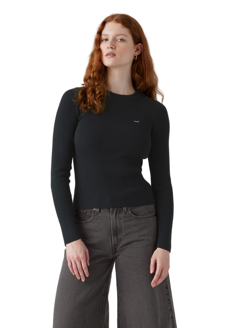 Load image into Gallery viewer, Levi&#39;s Women&#39;s Crewneck Rib Sweater Black A07190035

