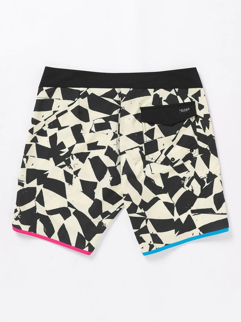 Load image into Gallery viewer, Volcom Men&#39;s Lido Print Scallop Mod 19&quot; Boardshorts Black/White A0812410_BWH
