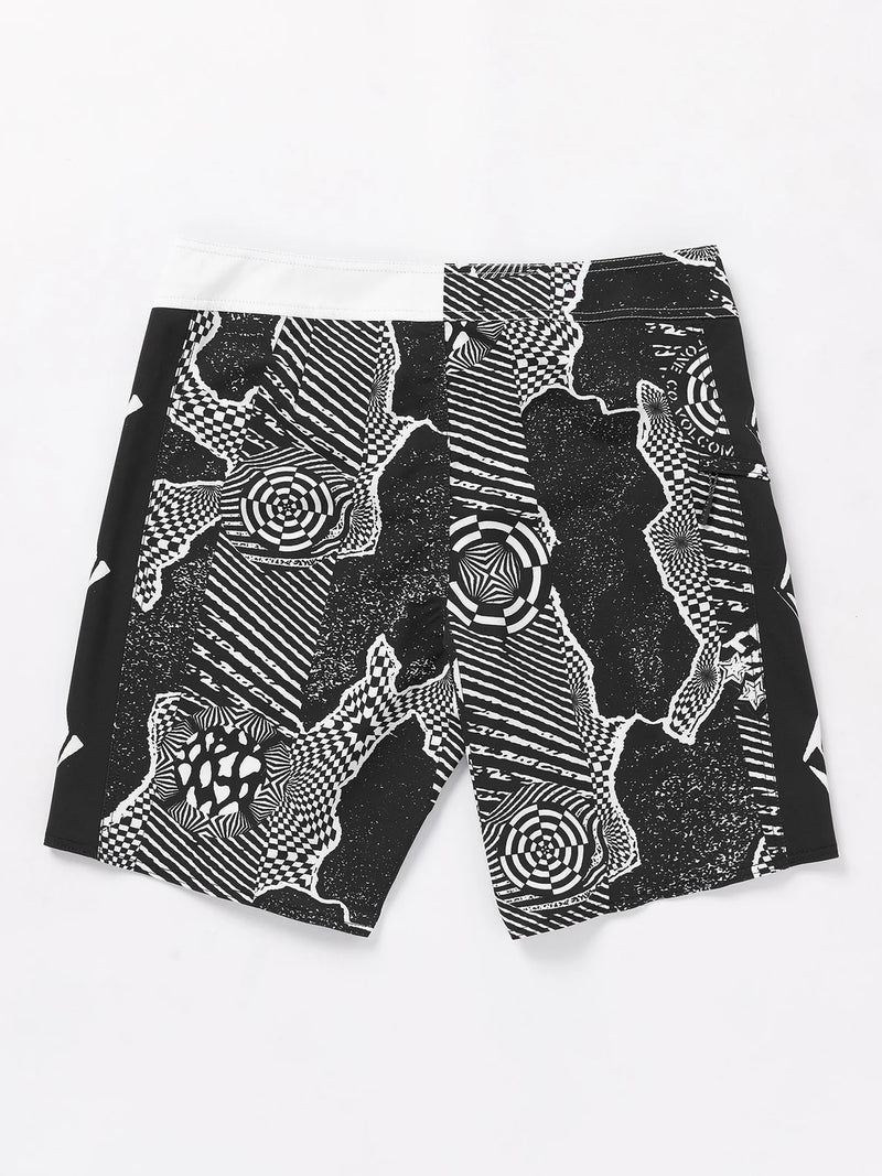 Load image into Gallery viewer, Volcom Men&#39;s Lido Iconic Mod 19&quot; Boardshorts Black/White A0812411_BWH
