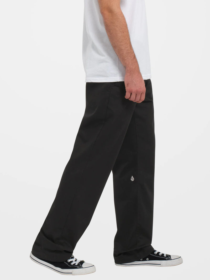 Load image into Gallery viewer, Volcom Men&#39;s Frickin Regular Stretch Chino Pants Black A1112304_BLK
