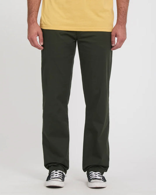 Volcom Men's Frickin Modern Stretch Trousers Rinsed Black A1112613-RIB