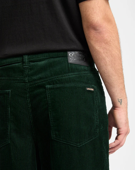 Volcom Men's Billow Tapered Corduroy Trousers Scarab A1132305_SCB